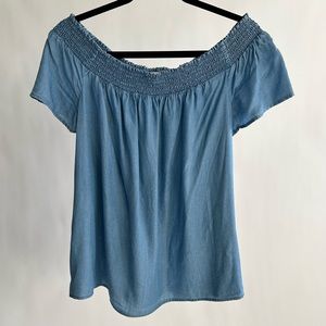 Old Navy Denim Off-The-Shoulder Short Sleeve Top